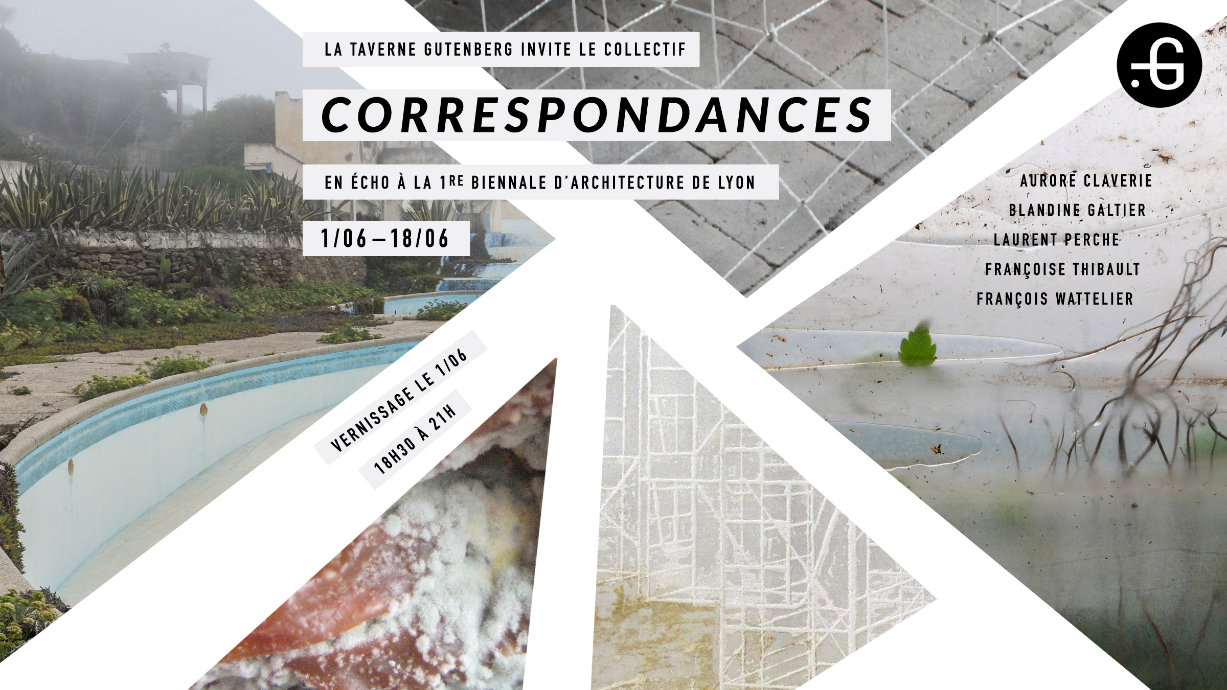 Affiche de l'exposition "Correspondances" à la Taverne Gutenberg