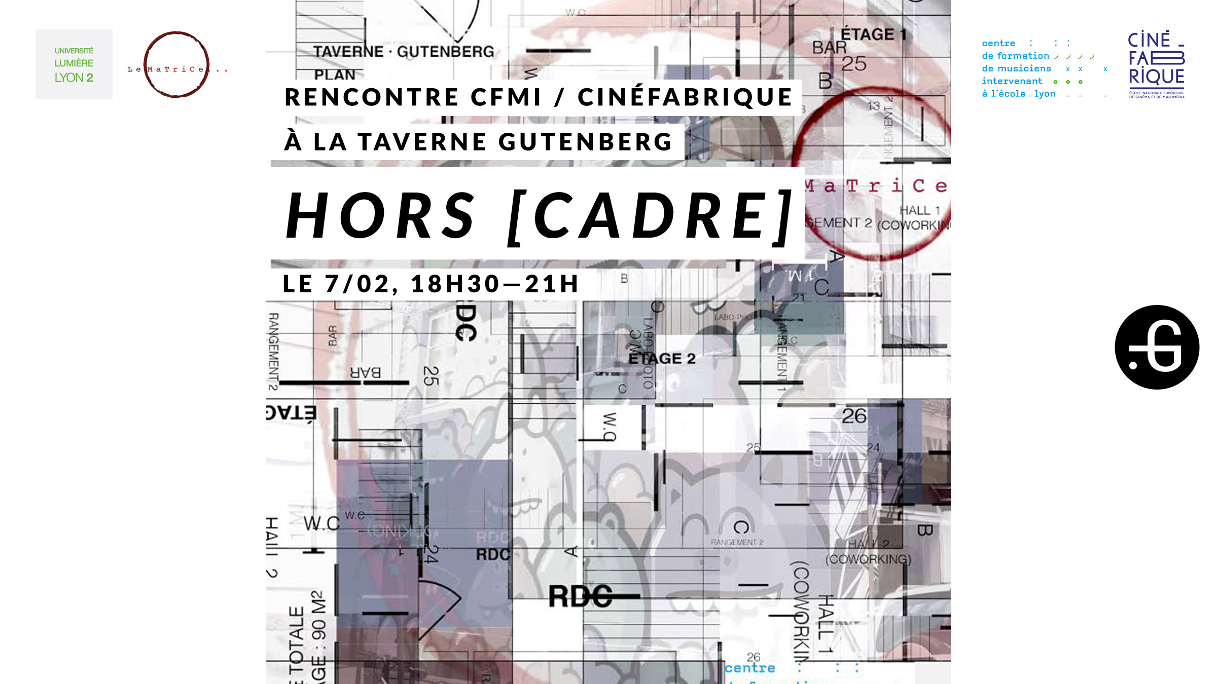 Affiche "Hors cadre", Taverne Gutenberg, 07/02/2017