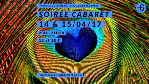 Affiche "Cabaret" soirée à la Taverne Gutenberg, 14 et 15/04/2017