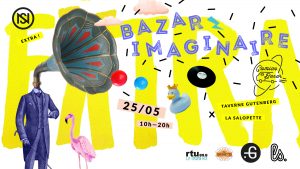 Taverne Gutenberg, affiche de l'Extra Nuits Sonores "Bazar Imaginaire"