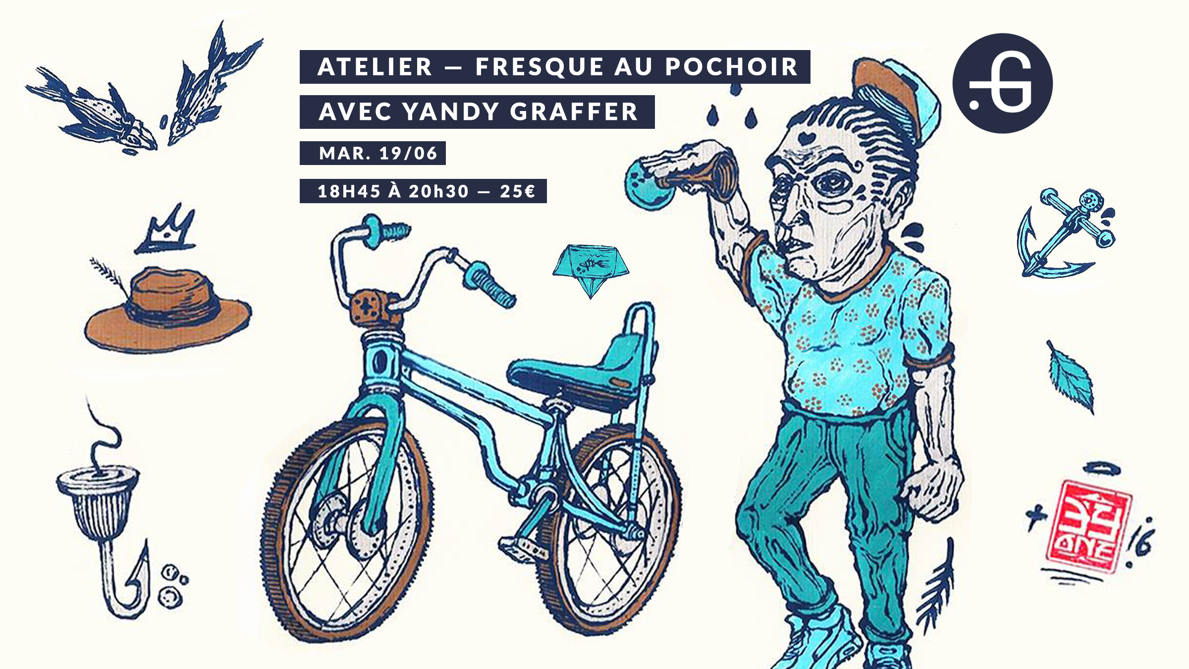 Atelier, fresque au pochoir, yandy graffer, 19/06