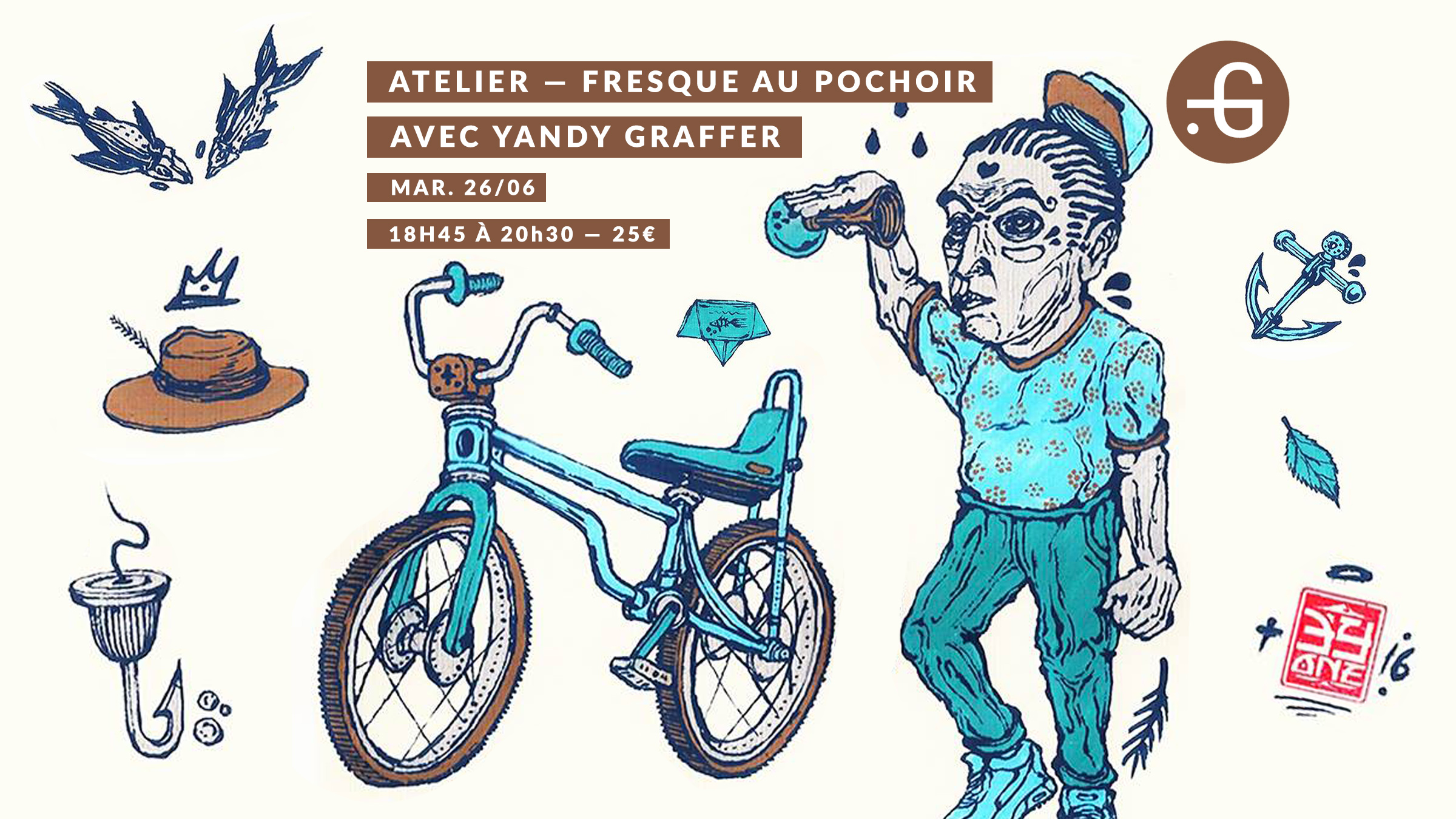 Atelier pochoir, yandy graffer 26/06